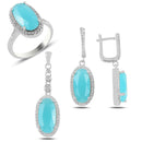 Turkish Handmade Lux Jewelry 925 Sterling Silver Ladies Womans Set 430