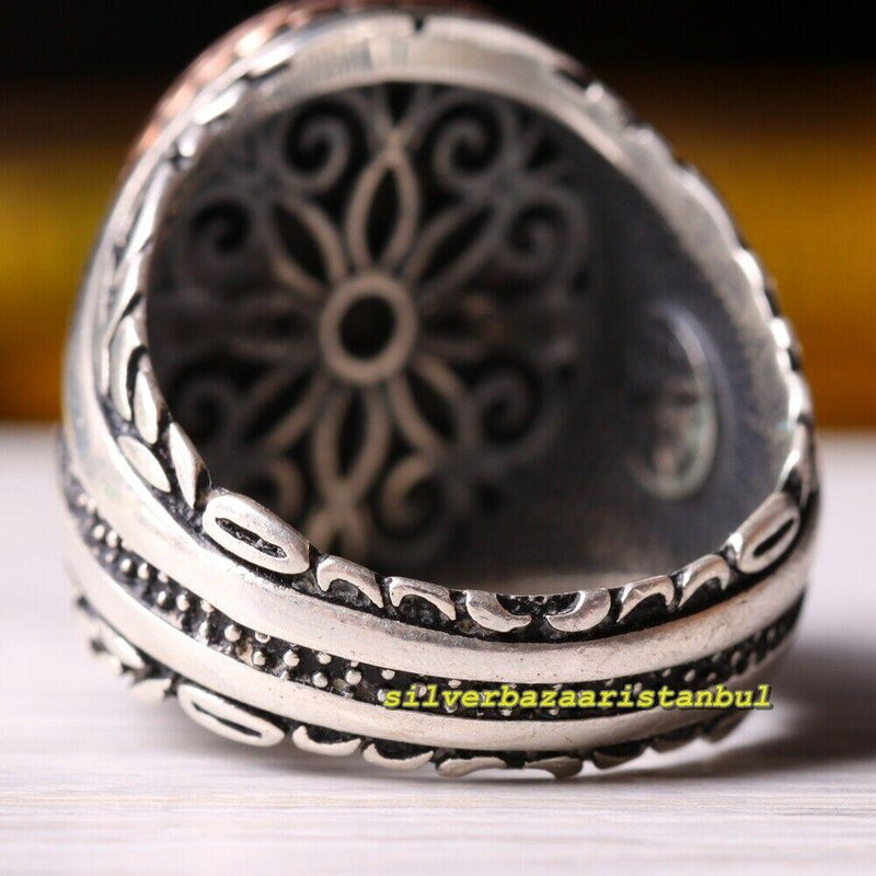 925 Sterling Silver Exclusive Natural Tigers Eye Stone Mens Ring silverbazaaristanbul 