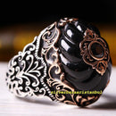 925 Sterling Silver Exclusive Tightening Black Onyx Mens Ring silverbazaaristanbul 