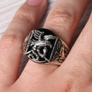 925 Sterling Silver Freedom Eagle Style Onyx Stone Mens Ring silverbazaaristanbul 