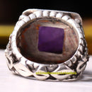 925 Sterling Silver Full Natural Amethyst Stone Mens Ring silverbazaaristanbul 