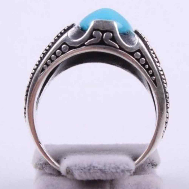 925 Sterling Silver Handsome Turquoise Stone Mens Ring silverbazaaristanbul 