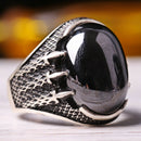 925 Sterling Silver Hooded Claw Onyx Stone Mens Ring silverbazaaristanbul 