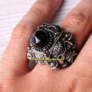 925 Sterling Silver Islamic Mosque Black Onyx Stone Mens Ring silverbazaaristanbul 