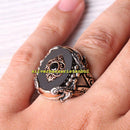 925 Sterling Silver Islamic Sword Natural Onyx Stone Mens Ring silverbazaaristanbul 