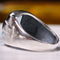 925 Sterling Silver New Luxury Aquamarine Stone Mens Ring silverbazaaristanbul 