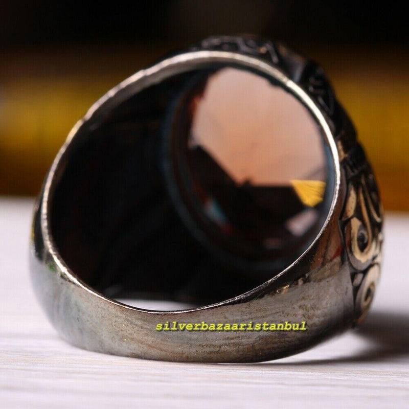 925 Sterling Silver Original Alexandrite Stone Luxury Nice Mens Ring silverbazaaristanbul 