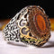 925 Sterling Silver Oval Orange Citrine Stone Mens Ring silverbazaaristanbul 