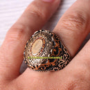 925 Sterling Silver Oval Orange Citrine Stone Mens Ring silverbazaaristanbul 