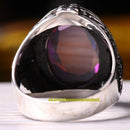 925 Sterling Silver Purple Amethyst Stone Luxury Eagle Mens Ring silverbazaaristanbul 