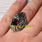 925 Sterling Silver Ruby Stone Angry King Lion Mens Ring silverbazaaristanbul 