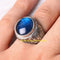 925 Sterling Silver Sapphire Stone Handcrafted Mens Ring silverbazaaristanbul 