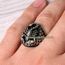 925 Sterling Silver Scorpion Design Emerald Stone Mens Ring silverbazaaristanbul 