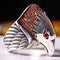 925 Sterling Silver Silver Eagle Citrine Stone Mens Ring silverbazaaristanbul 