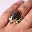 925 Sterling Silver Silver Eagle Citrine Stone Mens Ring silverbazaaristanbul 