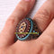 925 Sterling Silver Soft Agate Aqeeq and Turquoise Stone Mens Ring silverbazaaristanbul 