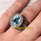 925 Sterling Silver Too Bright Natural Topaz Stone Mens Ring silverbazaaristanbul 