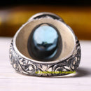 925 Sterling Silver Too Bright Natural Topaz Stone Mens Ring silverbazaaristanbul 