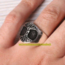 925 Sterling Silver Tree of Life Luxury No Stone Mens Ring silverbazaaristanbul 