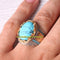 925 Sterling Silver Vein Shape Turquoise Stone Mens Ring silverbazaaristanbul 