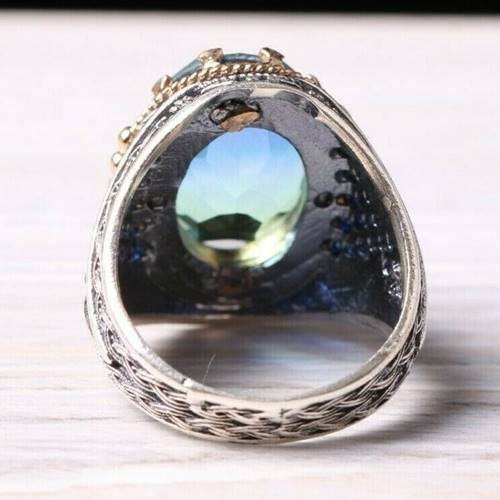 Best Tourmaline Stone 925 Sterling Silver Mens Ring silverbazaaristanbul 