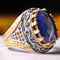 Blue Sapphire Onyx Stone Turkish Jewelry 925 Sterling Silver Mens Ring silverbazaaristanbul 