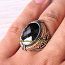 Claw Series Faceted Black Onyx Stone 925 Sterling Silver Mens Ring silverbazaaristanbul 