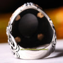 Claw Series Faceted Black Onyx Stone 925 Sterling Silver Mens Ring silverbazaaristanbul 