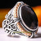 Claw Series Faceted Black Onyx Stone 925 Sterling Silver Mens Ring silverbazaaristanbul 