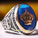 Crown and Eagle Style Handmade 925 Sterling Silver Turkish Mens Ring silverbazaaristanbul 