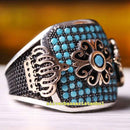 Copy of 925 Sterling Eagle Sapphire and Onyx Stone Mens Ring silverbazaaristanbul 