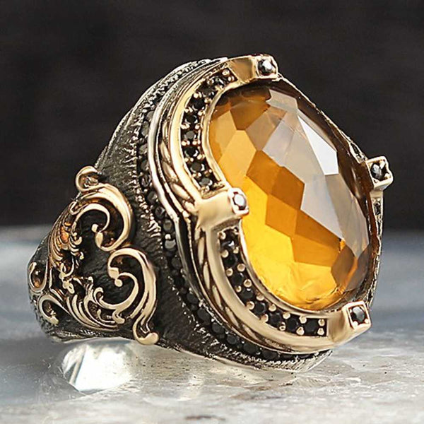 Citrine Men's hotsell Ring, Ottoman Men's Ring