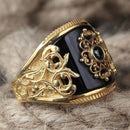 Excellent Gold Plating 925 Sterling Silver Onyx Stone Mens Ring silverbazaaristanbul 