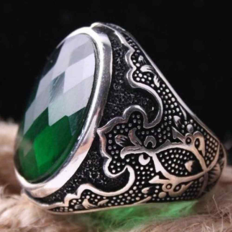 Copy of 925 Sterling Eagle Sapphire and Onyx Stone Mens Ring silverbazaaristanbul 