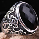 Copy of 925 Sterling Eagle Sapphire and Onyx Stone Mens Ring silverbazaaristanbul 