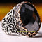 Faceted Black Onyx Stone Heavy 925 Sterling Silver Mens Ring silverbazaaristanbul 