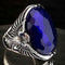 Faceted Sapphire Luxury Cut Eagle Design 925 Sterling Silver Mens Ring silverbazaaristanbul 