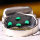 Flashy Multi Emerald Stones 925 Sterling Silver Mens Ring silverbazaaristanbul 