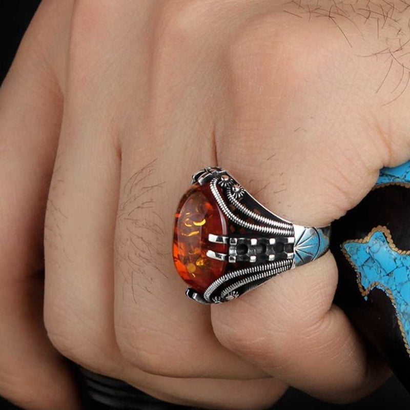 copy of 925 Sterling Eagle Sapphire and Onyx Stone Mens Ring silverbazaaristanbul 