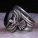 Copy of 925 Sterling Eagle Sapphire and Onyx Stone Mens Ring silverbazaaristanbul 