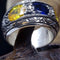 Hand Engraved 925 Sterling Silver Citrine and Sapphire Stone Mens Ring silverbazaaristanbul 