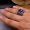 Hand Engraved Luxury 925 Sterling Silver Amethyst Mens Ring silverbazaaristanbul 