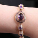 Handmade 925 Sterling Silver Drop Amethyst Stone Lady Women Bracelet silverbazaaristanbul 