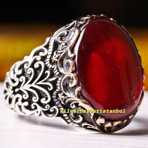 Red store aqeeq ring