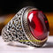 Handmade 925 Sterling Silver Ruby Stone Popular Mens Ring silverbazaaristanbul 