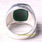 Handmade 925 Sterling Silver Simple Green Emerald Mens Ring silverbazaaristanbul 