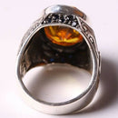 Handmade 925 Sterling Silver with Citrine Stone Mens Ring silverbazaaristanbul 