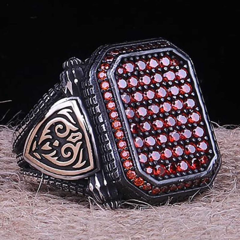 Copy of 925 Sterling Eagle Sapphire and Onyx Stone Mens Ring silverbazaaristanbul 