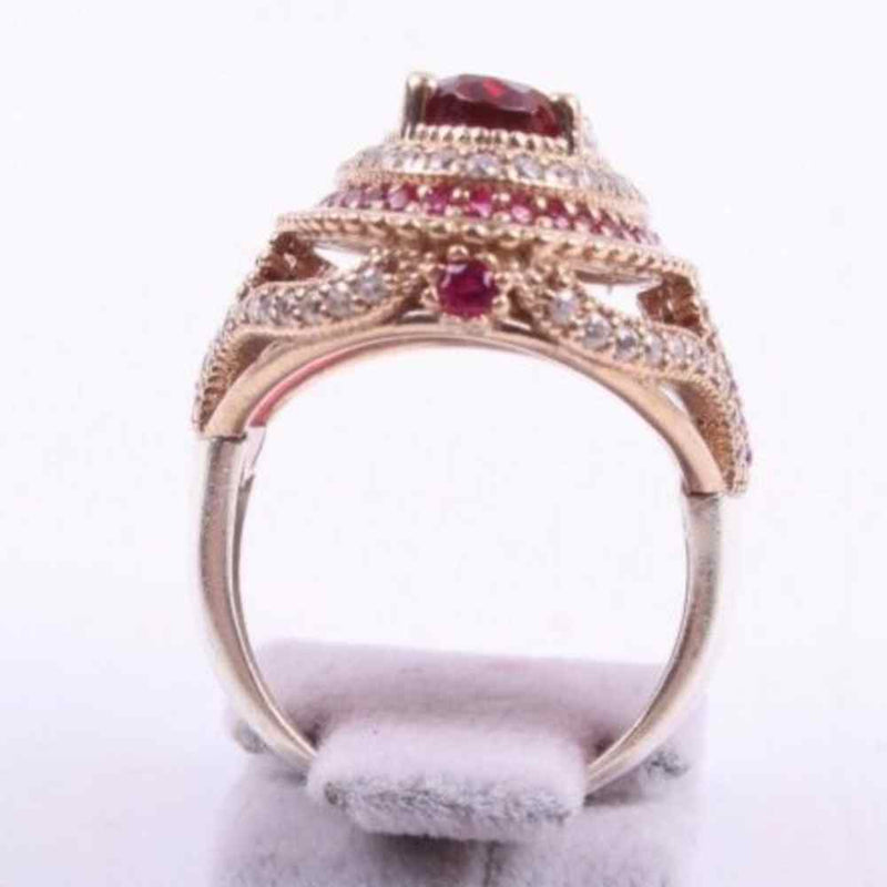 Hurrem 925 Sterling Silver Ruby Stone Luxury Ladies Ring silverbazaaristanbul 