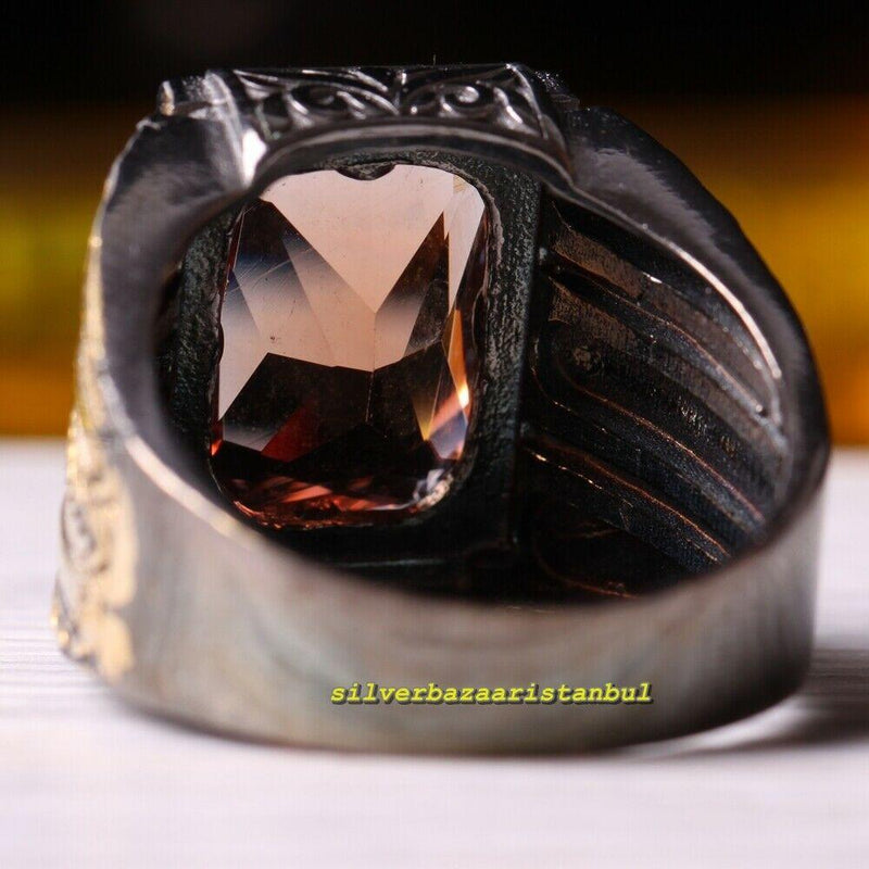 925 Sterling Silver Ring Original Black Onyx Stone For Men's Turkish Jewelry  | eBay